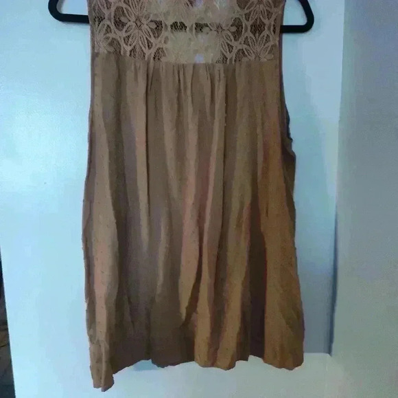 Torrid Swiss Dot Crochet Inset Tank Indian Tan Women's Plus Size 1 #139 - Picture 4 of 4